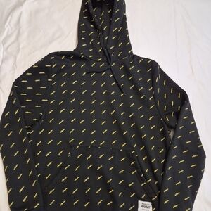 WESC Black Hoodie with Yellow Allover Print - WESC